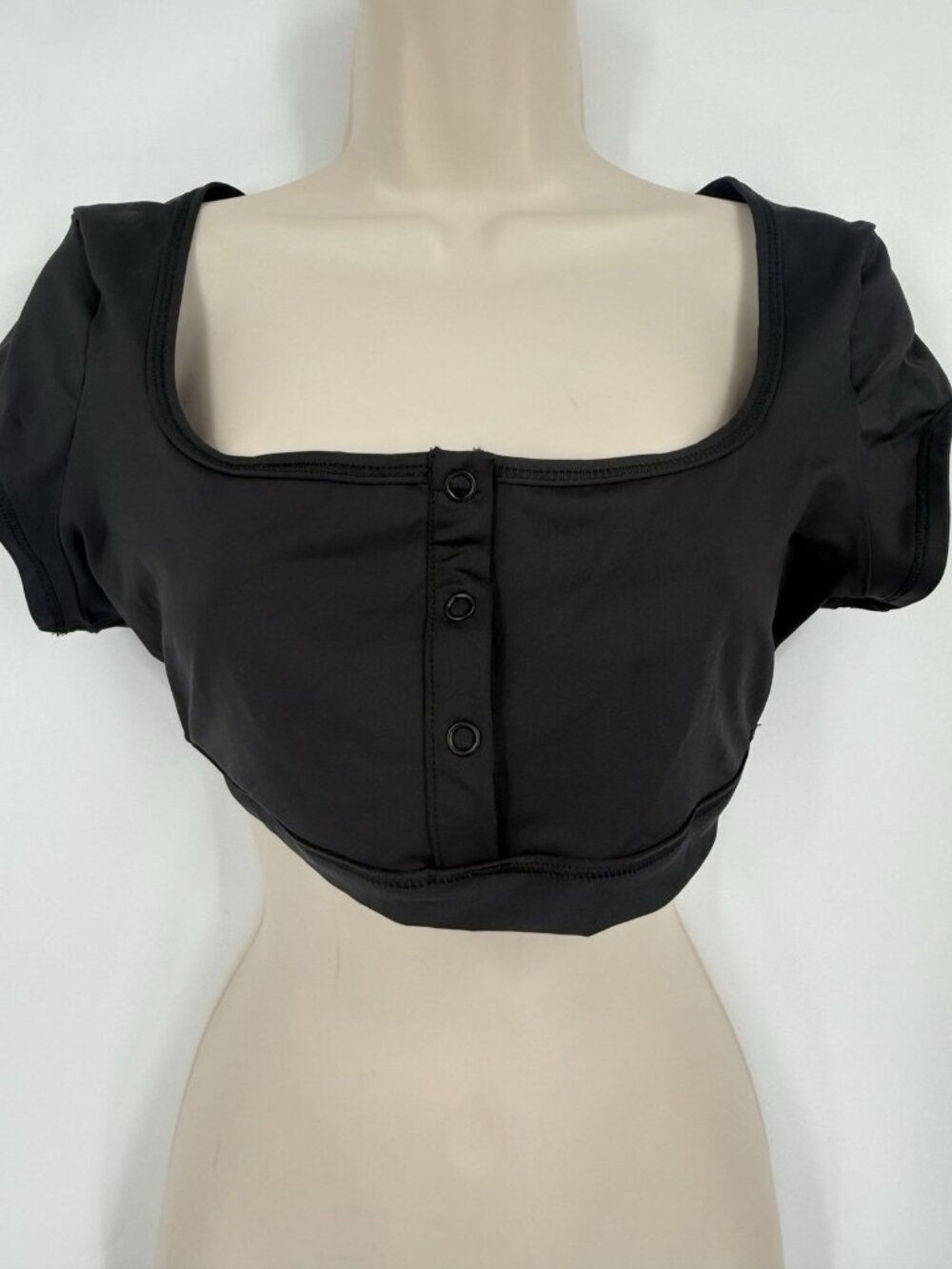 SKIMS Swim Super Cropped T-Shirt Black Size XL